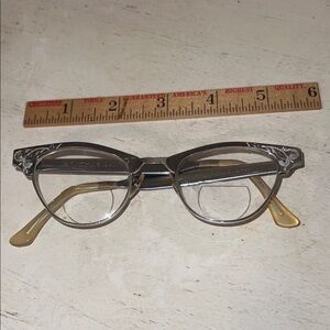 50s 12k Gold Filled Aluminum Art Craft Cat eye frames eye glasses 5 1/2 44